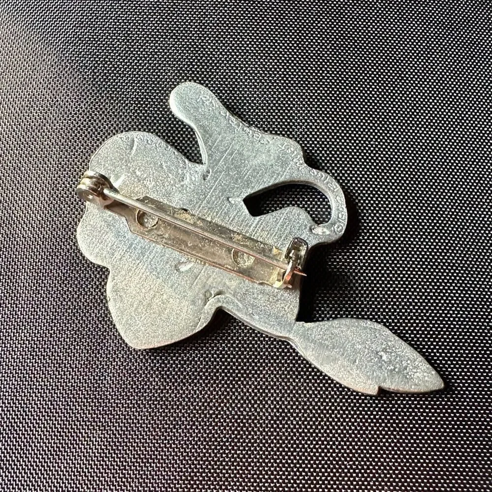 Vintage Pewter Floral Brooch Pin Pendant, 1993 Blue Mist Pewter Ltd